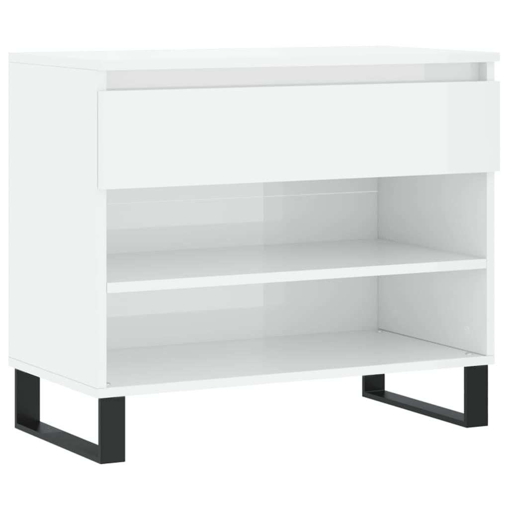 vidaXL Szafka na buty, wysoki połysk, biała, 70x36x60 cm