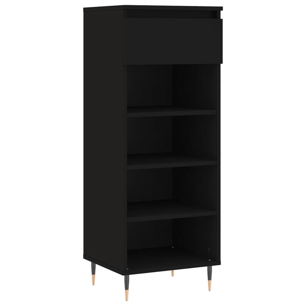 vidaXL Szafka na buty, czarna, 40x36x105 cm, materiał drewnopochodny