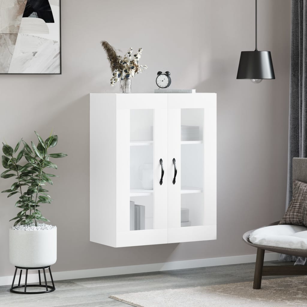 vidaXL Szafka wisząca, biała, 69,5x34x90 cm, materiał drewnopochodny