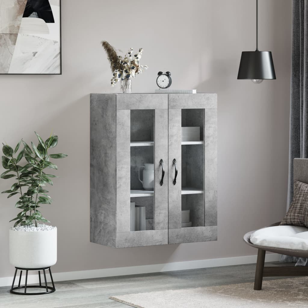 vidaXL Szafka wisząca, szarość betonu, 69,5x34x90 cm