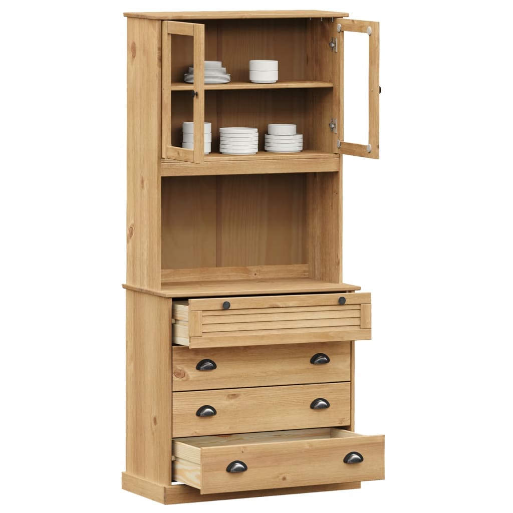 vidaXL Kredens VIGO, 80x40x176 cm, lite drewno sosnowe