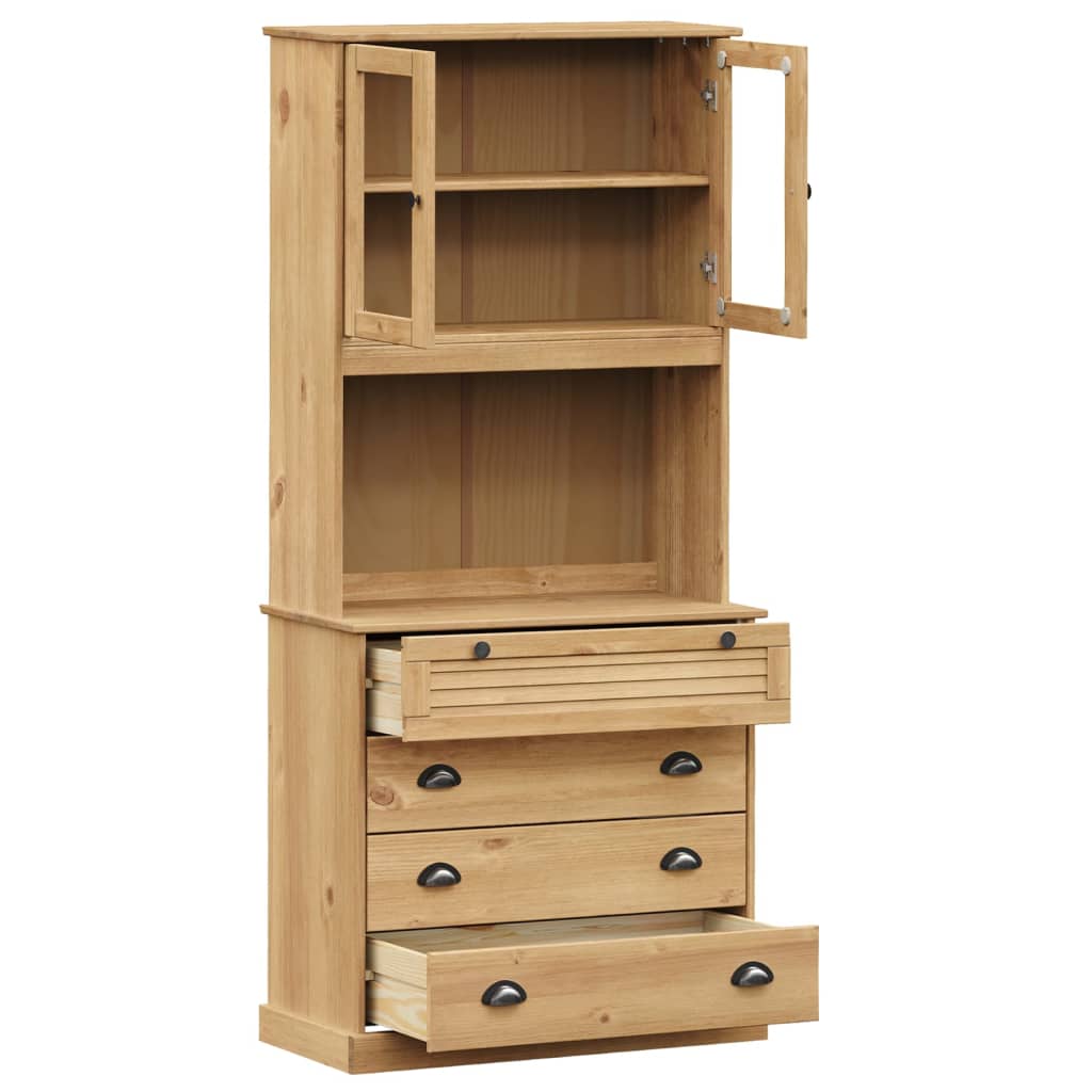 vidaXL Kredens VIGO, 80x40x176 cm, lite drewno sosnowe