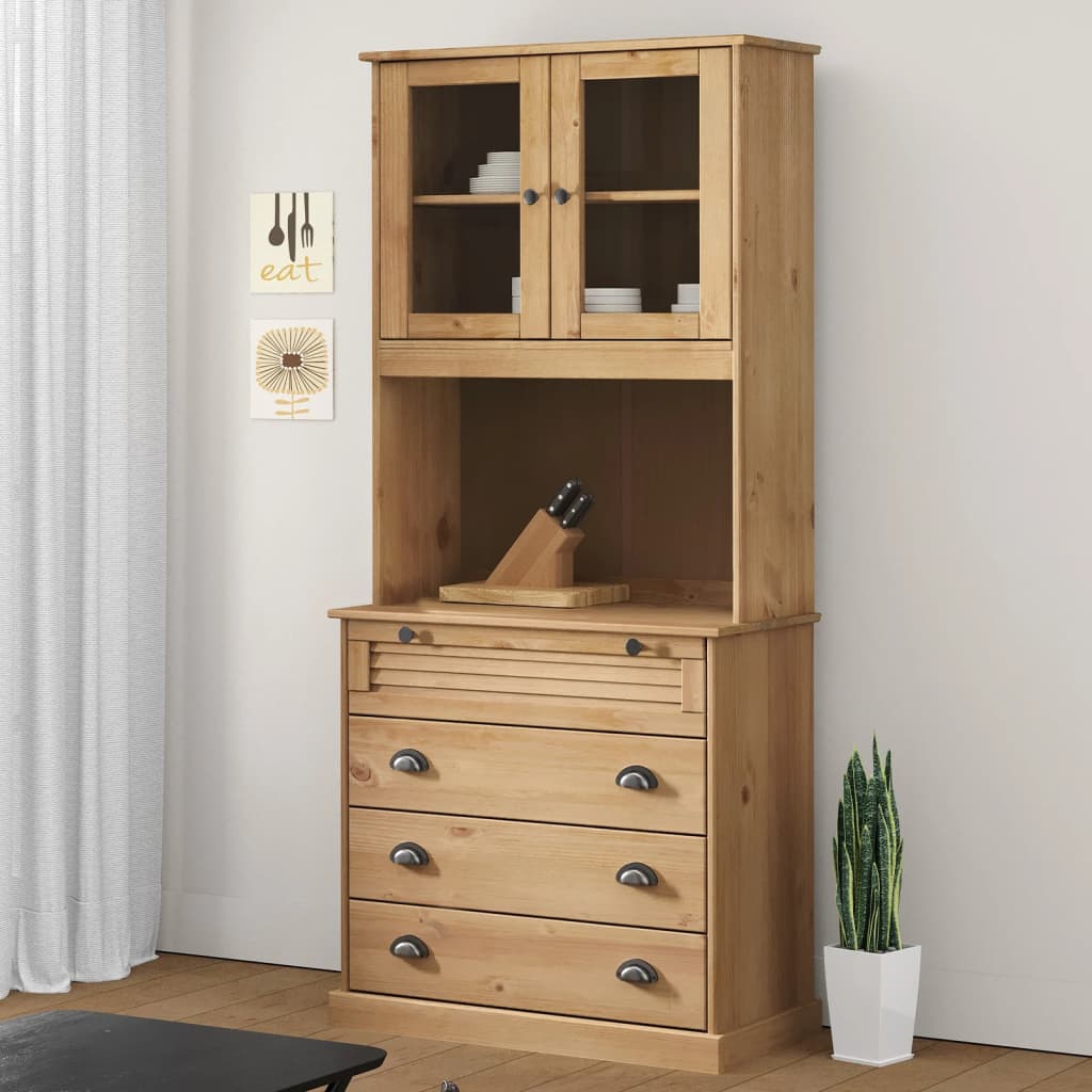 vidaXL Kredens VIGO, 80x40x176 cm, lite drewno sosnowe