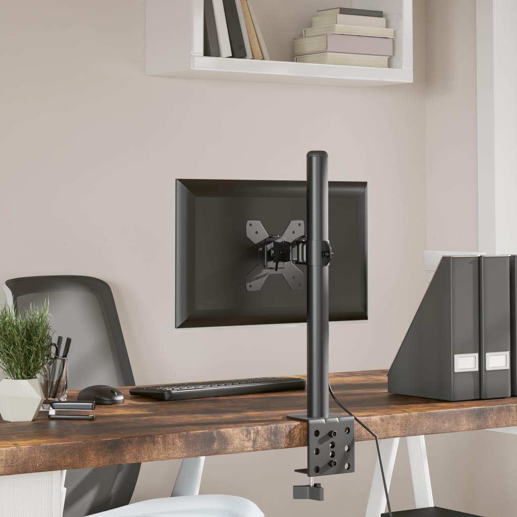 vidaXL Stojak na monitor, czarny, stalowy, VESA 75/100 mm