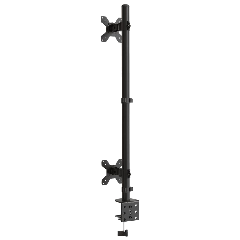 vidaXL Stojak na dwa monitory, czarny, stalowy, VESA 75/100 mm