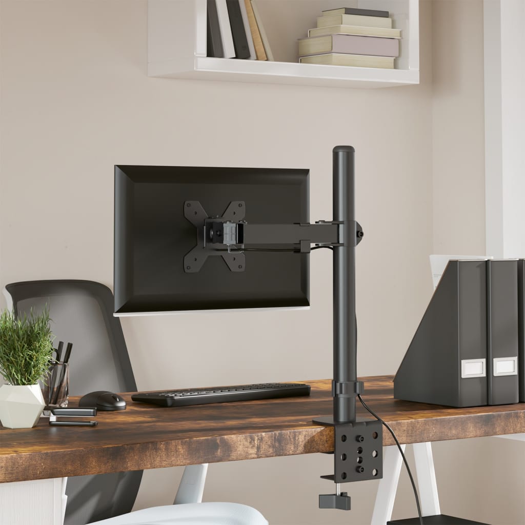 vidaXL Stojak na monitor, czarny, stalowy, VESA 75/100 mm