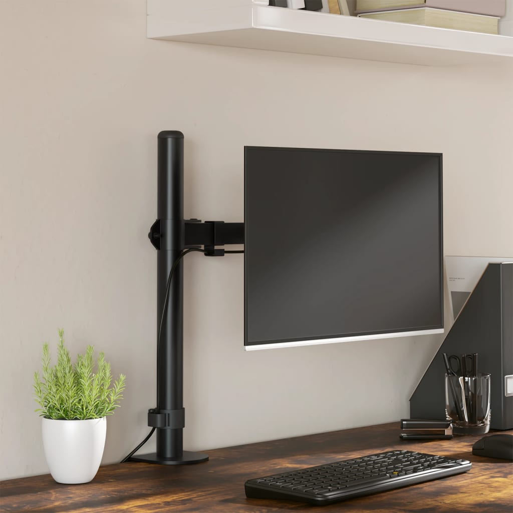 vidaXL Stojak na monitor, czarny, stalowy, VESA 75/100 mm