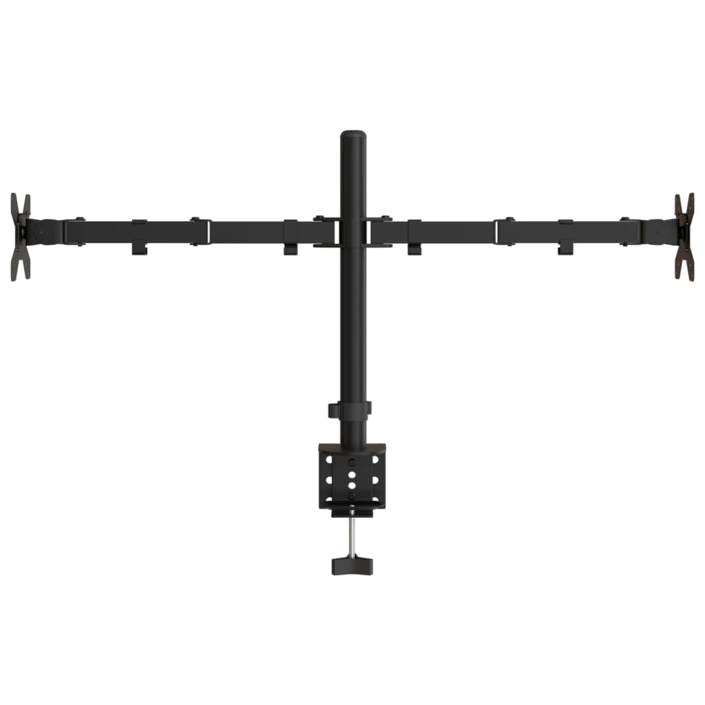 vidaXL Stojak na dwa monitory, czarny, stalowy, VESA 75/100 mm