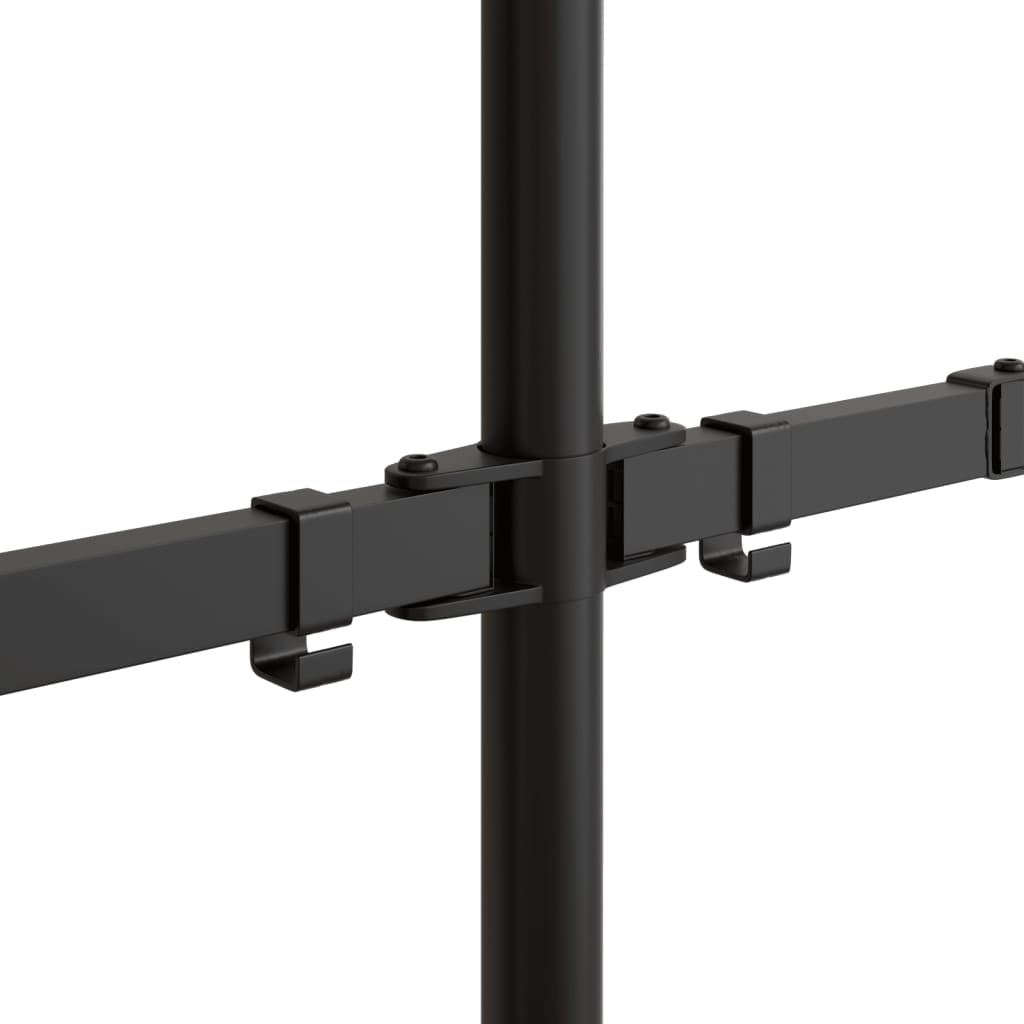 vidaXL Stojak na dwa monitory, czarny, stalowy, VESA 75/100 mm