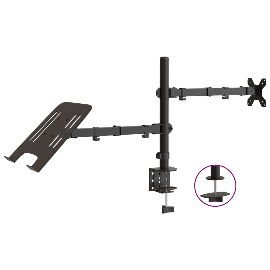 vidaXL Stojak na monitor, czarny, stalowy, VESA 75/100 mm