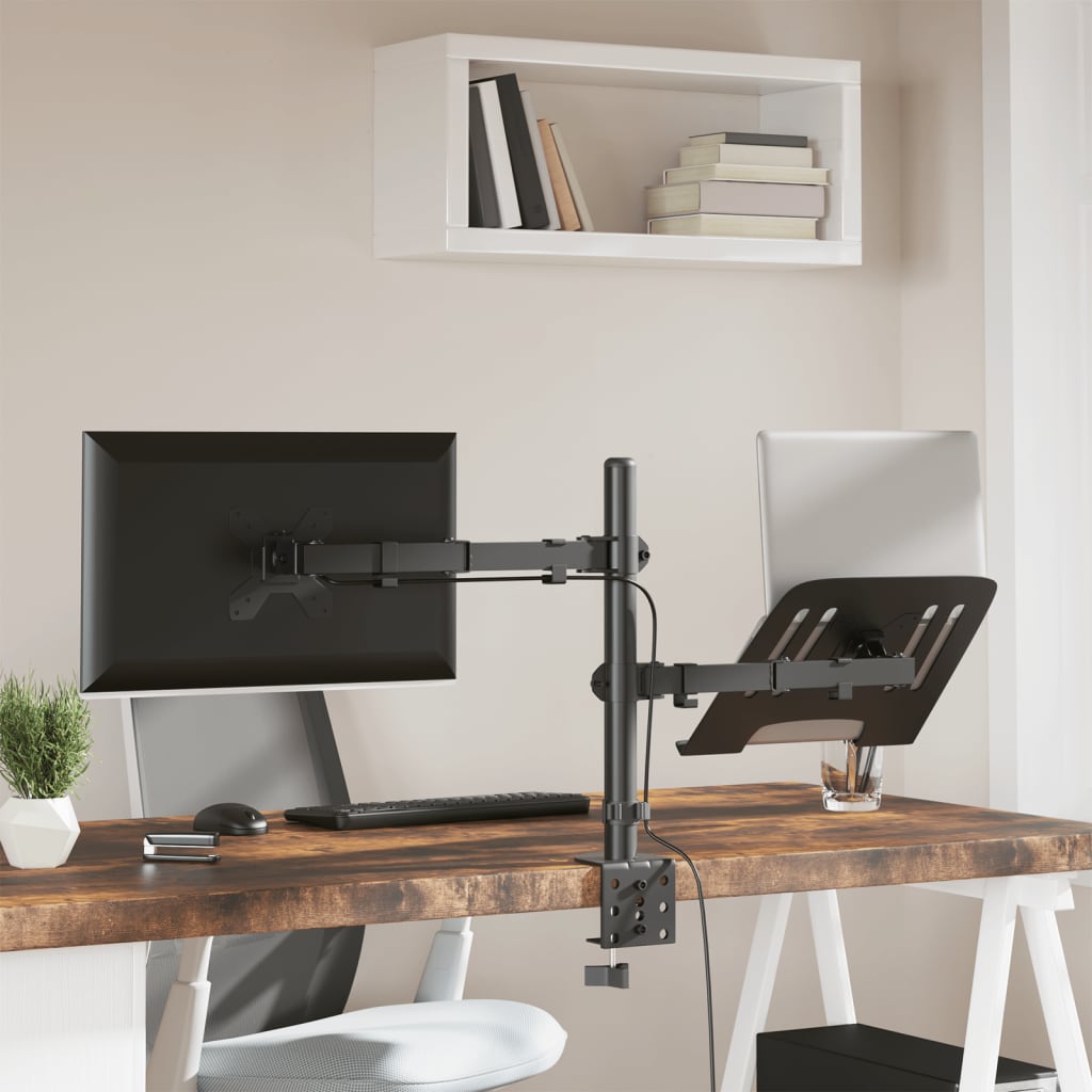 vidaXL Stojak na monitor, czarny, stalowy, VESA 75/100 mm