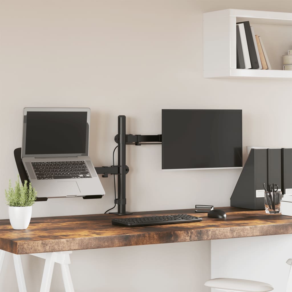 vidaXL Stojak na monitor, czarny, stalowy, VESA 75/100 mm