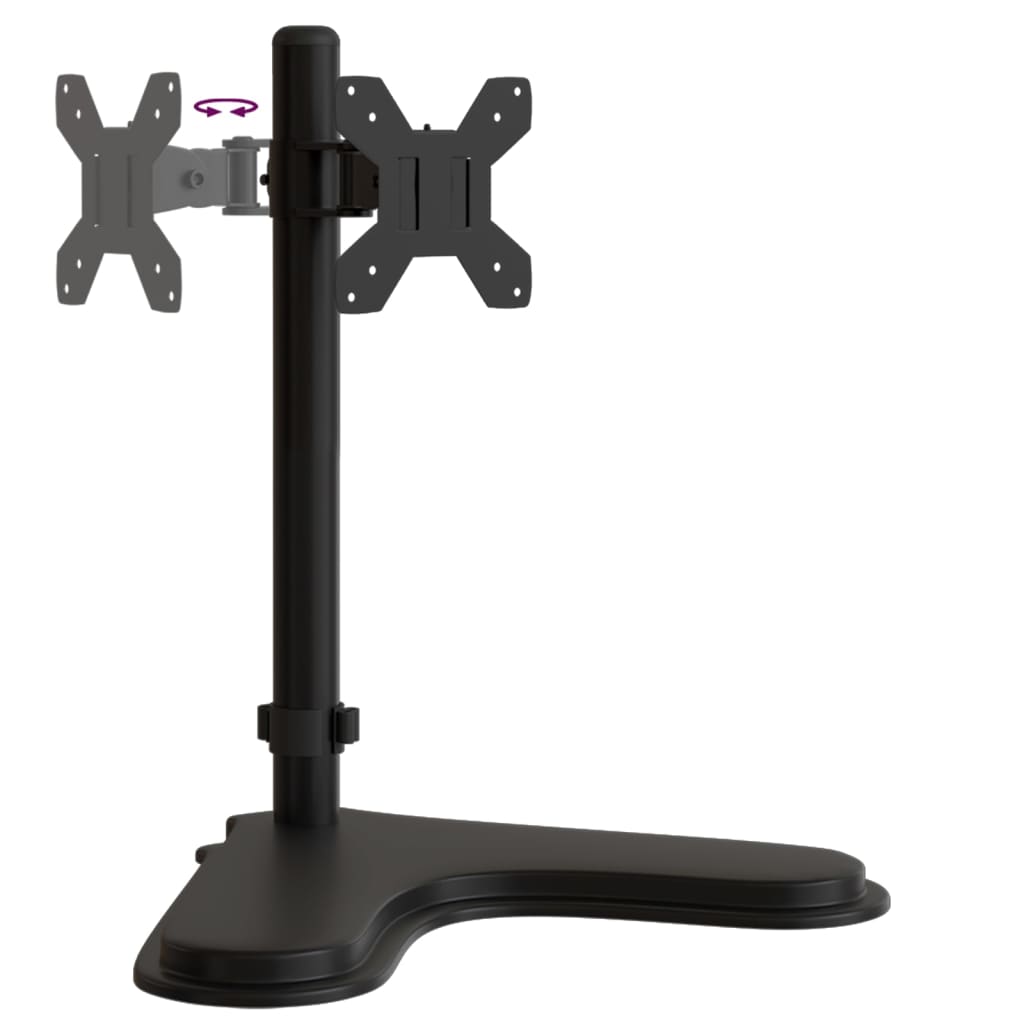 vidaXL Stojak na monitor, czarny, stalowy, VESA 75/100 mm