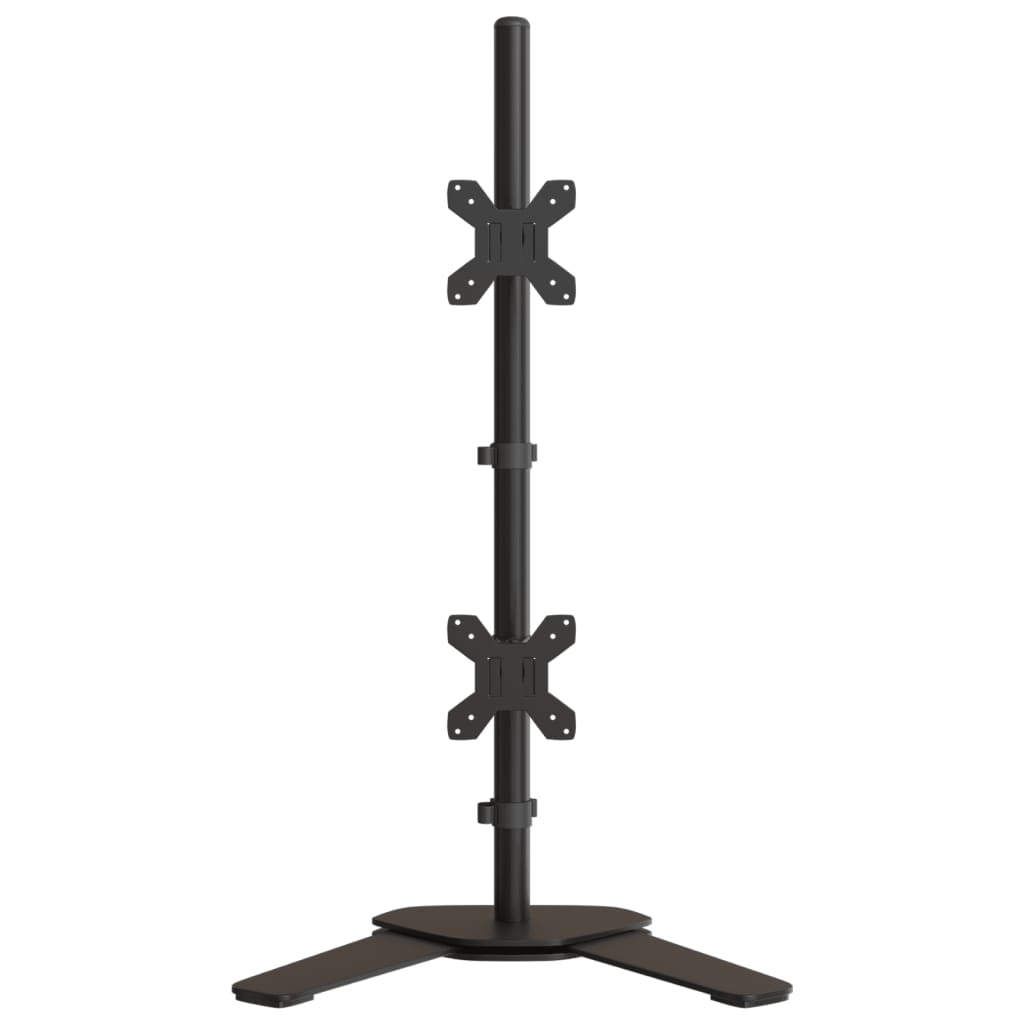 vidaXL Stojak na dwa monitory, czarny, stalowy, VESA 75/100 mm