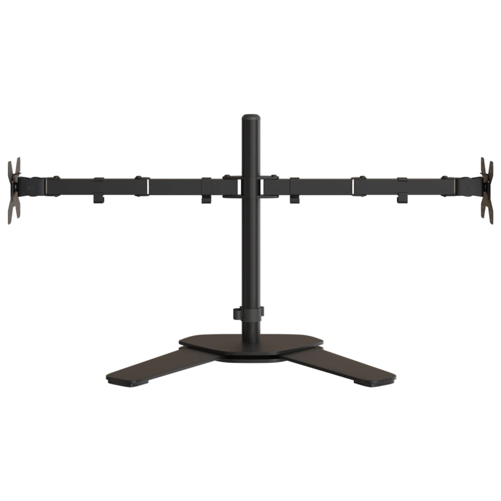 vidaXL Stojak na dwa monitory, czarny, stalowy, VESA 75/100 mm