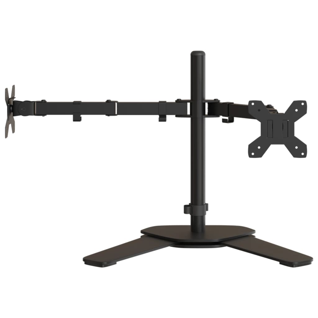 vidaXL Stojak na dwa monitory, czarny, stalowy, VESA 75/100 mm