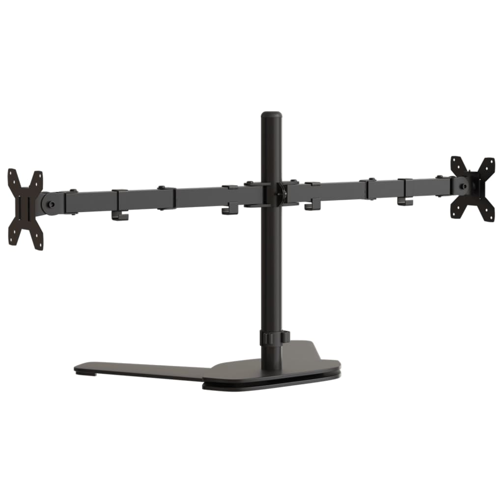 vidaXL Stojak na dwa monitory, czarny, stalowy, VESA 75/100 mm