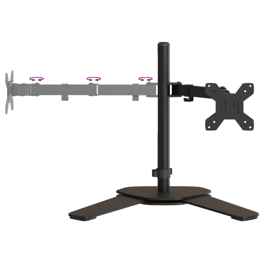 vidaXL Stojak na dwa monitory, czarny, stalowy, VESA 75/100 mm