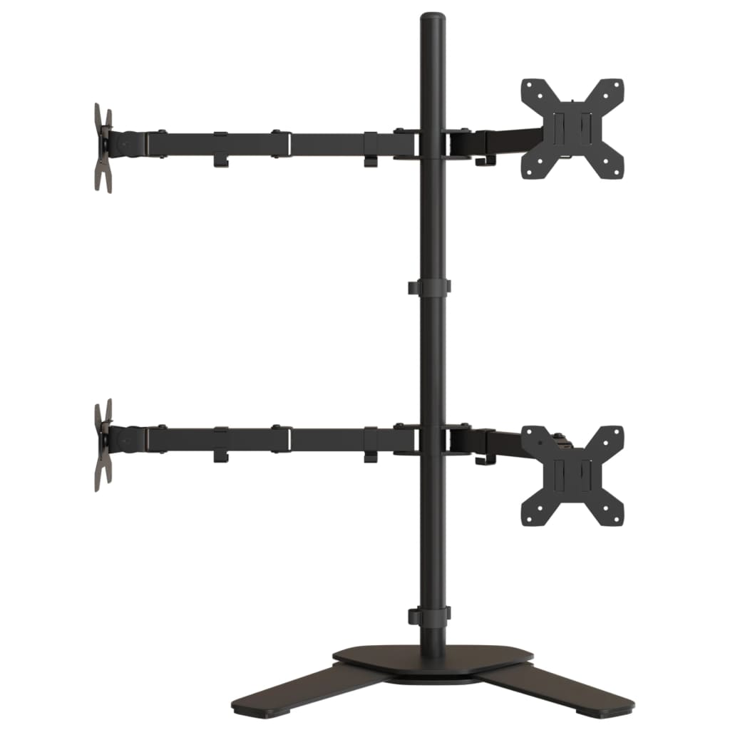 vidaXL Stojak na monitory, czarny, stalowy, VESA 75/100 mm