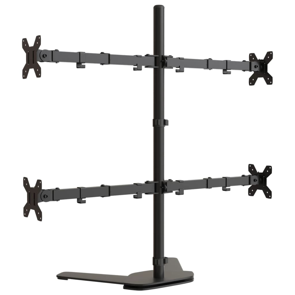 vidaXL Stojak na monitory, czarny, stalowy, VESA 75/100 mm