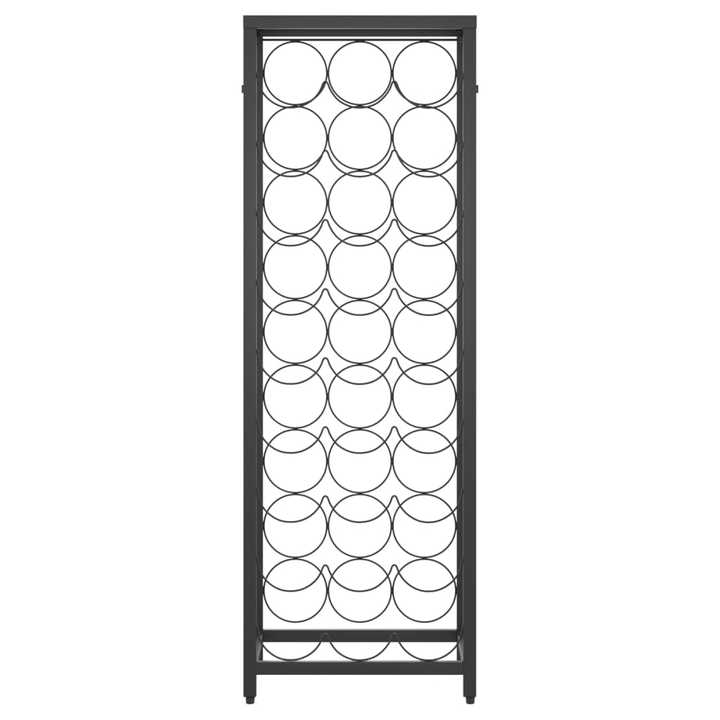 vidaXL Stojak na 27 butelek, czarny, 34x18x100 cm, kute żelazo