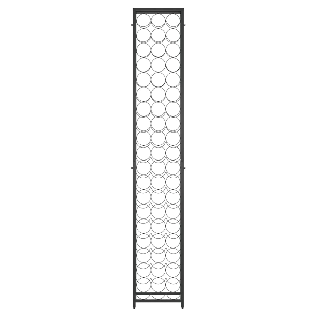vidaXL Stojak na 57 butelek, czarny, 34x18x200 cm, kute żelazo
