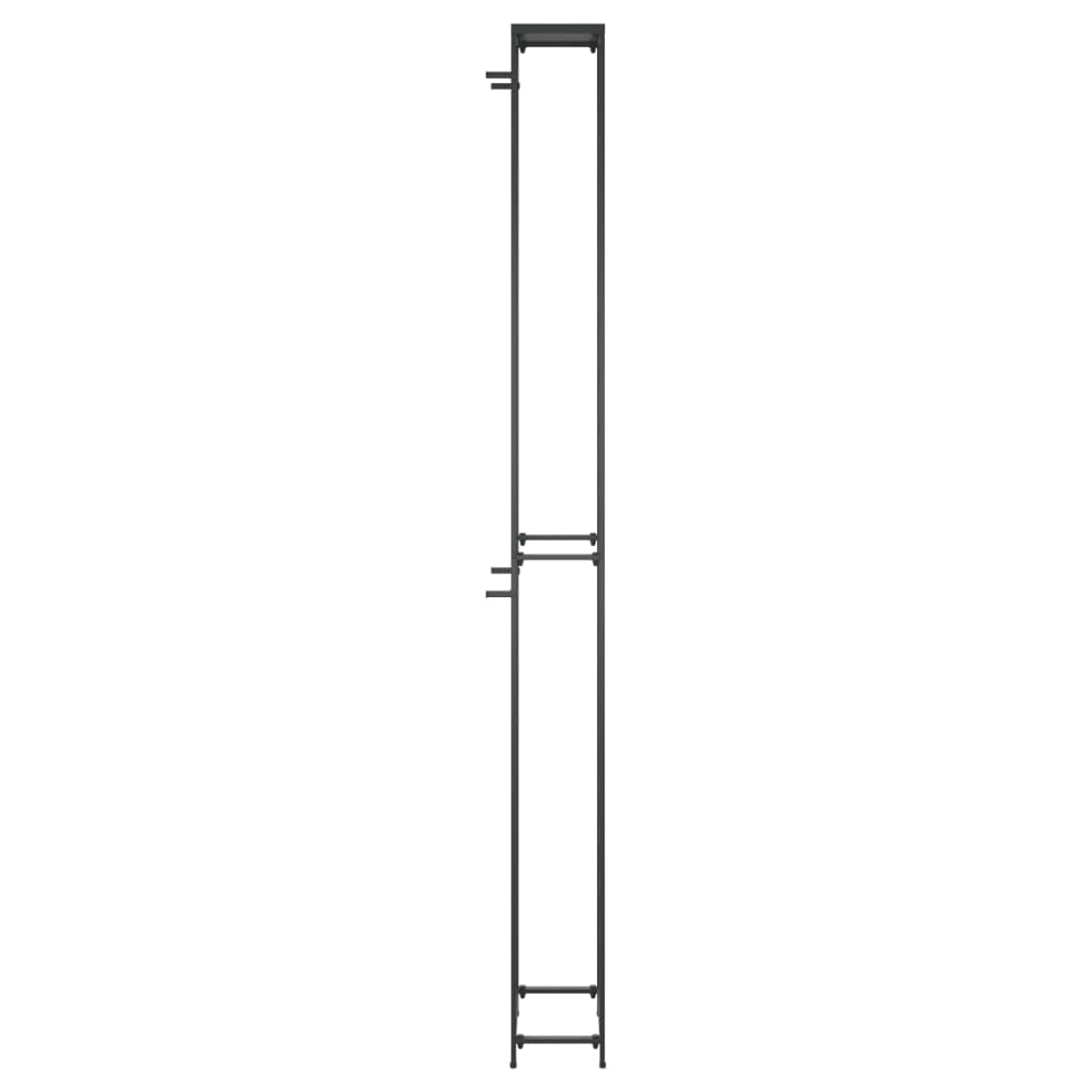 vidaXL Stojak na 57 butelek, czarny, 34x18x200 cm, kute żelazo
