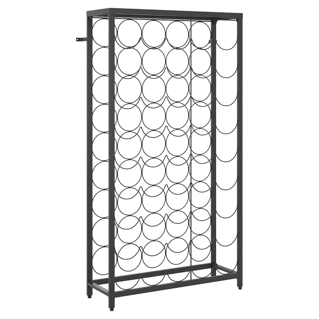 vidaXL Stojak na 45 butelek, czarny, 54x18x100 cm, kute żelazo