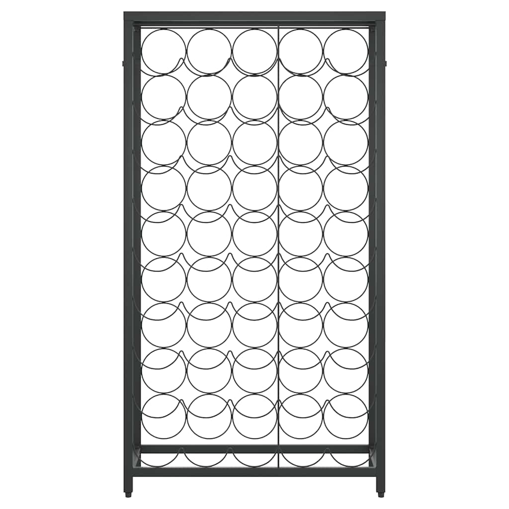 vidaXL Stojak na 45 butelek, czarny, 54x18x100 cm, kute żelazo