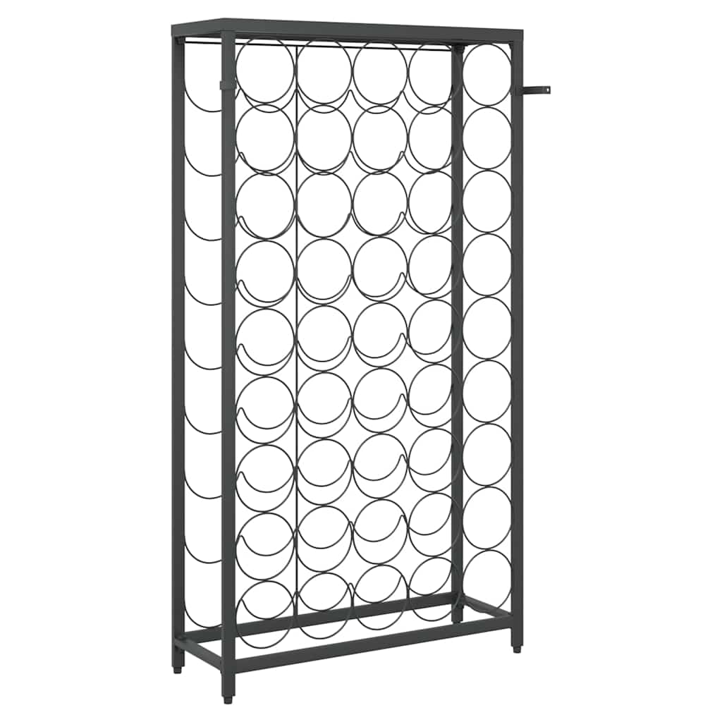 vidaXL Stojak na 45 butelek, czarny, 54x18x100 cm, kute żelazo