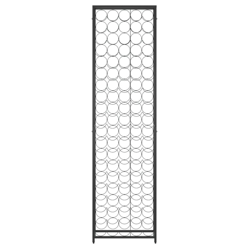 vidaXL Stojak na 95 butelek, czarny, 54x18x200 cm, kute żelazo