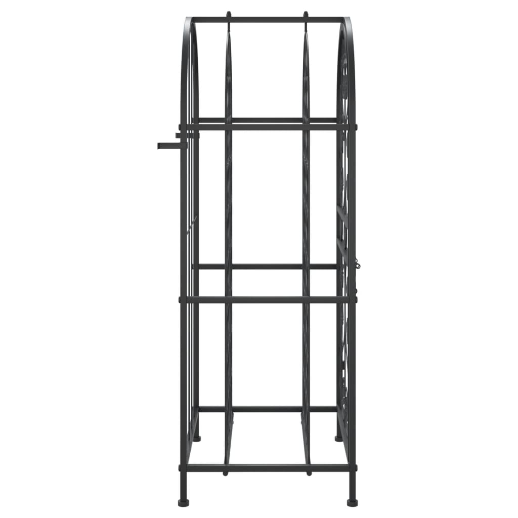 vidaXL Stojak na 33 butelki, czarny, 45x36x100 cm, kute żelazo