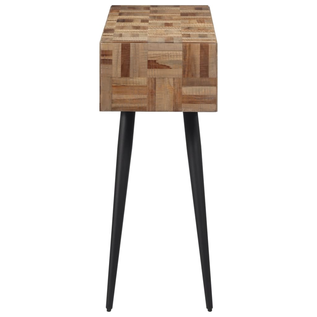vidaXL Stolik konsolowy, 110x34x80 cm, drewno tekowe z odzysku