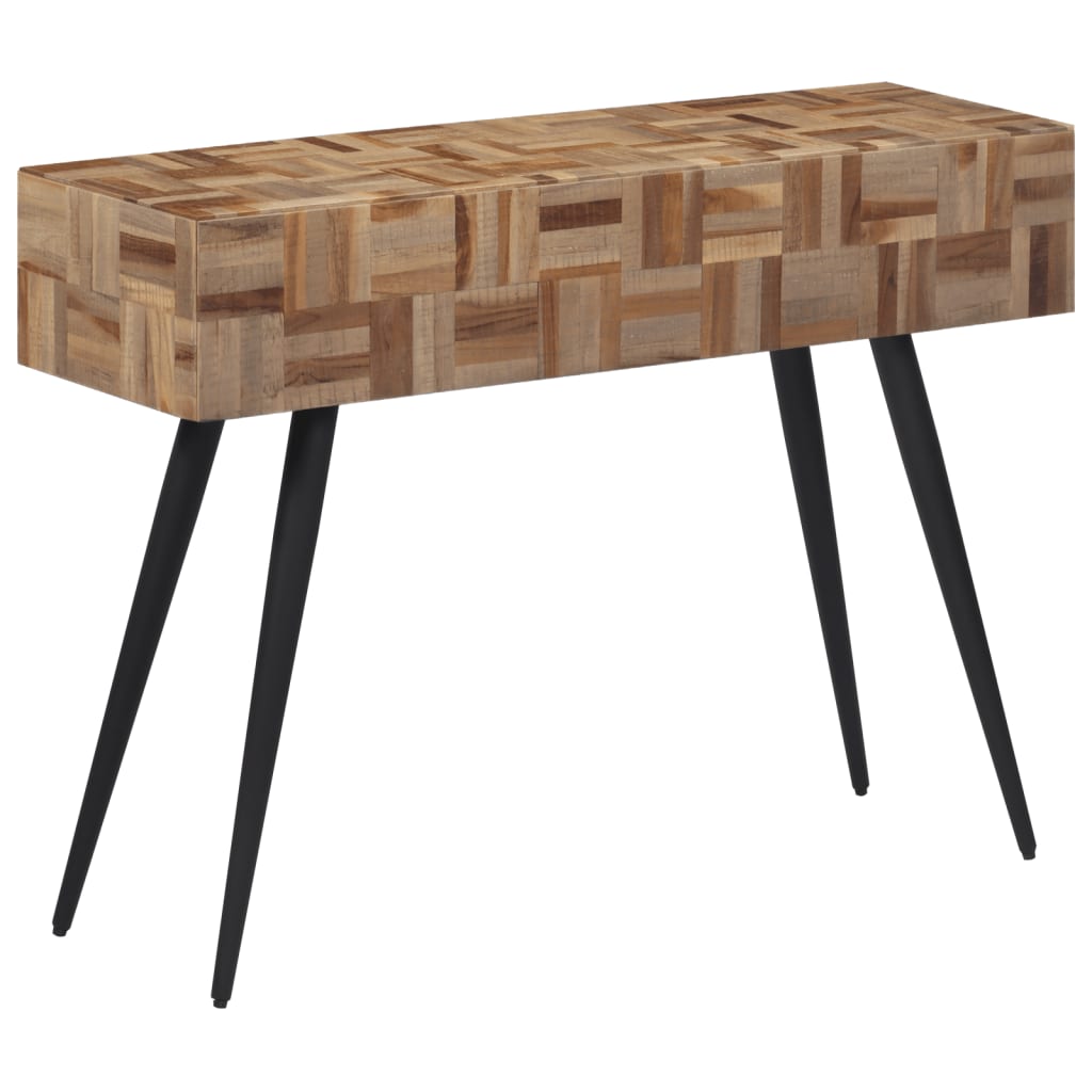 vidaXL Stolik konsolowy, 110x34x80 cm, drewno tekowe z odzysku