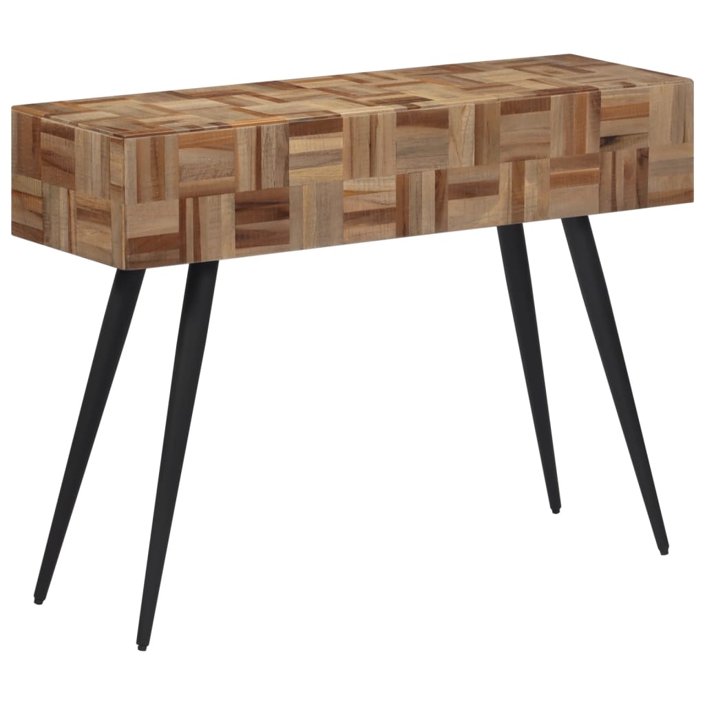 vidaXL Stolik konsolowy, 110x34x80 cm, drewno tekowe z odzysku