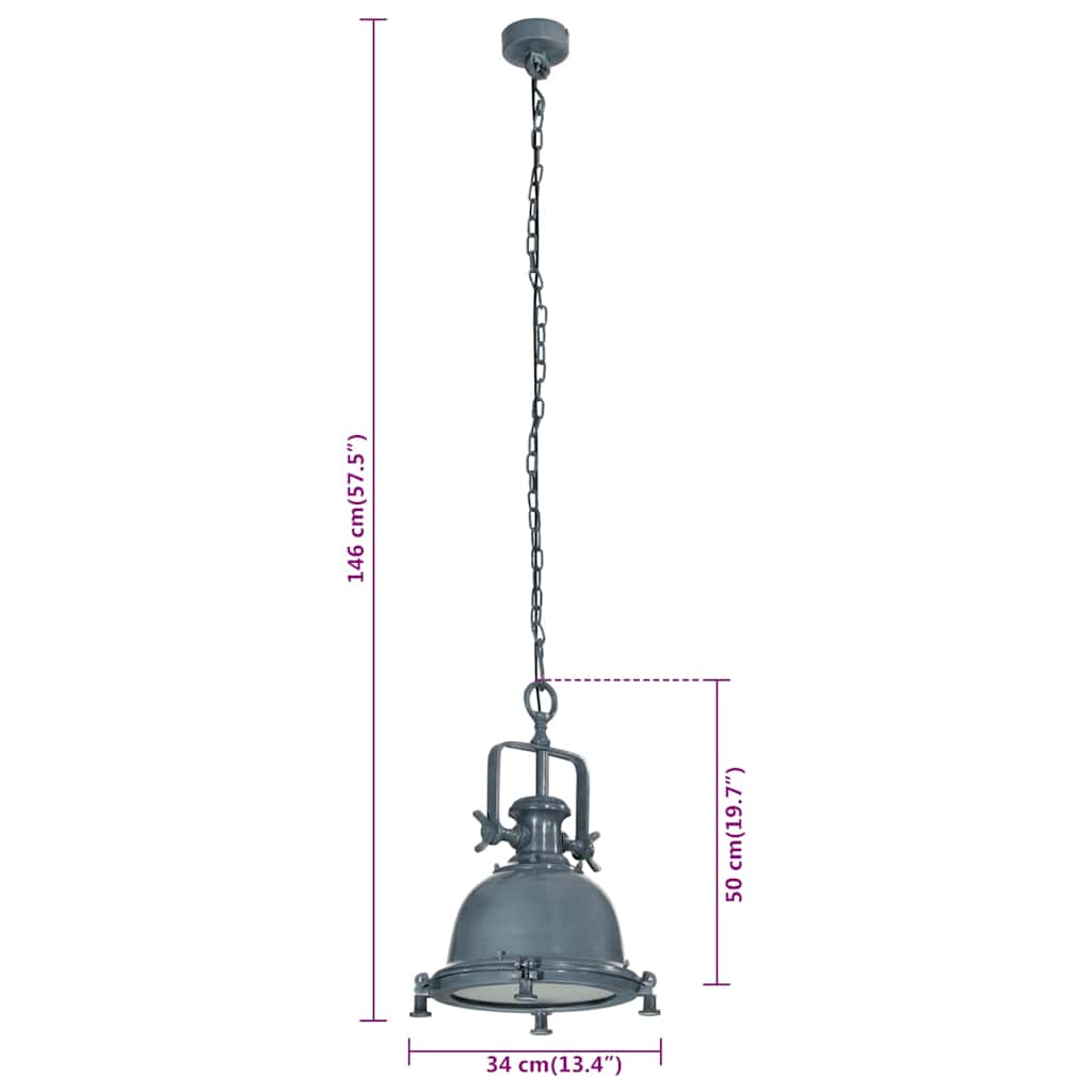 vidaXL Lampa wisząca, 34x34x146 cm, aluminium