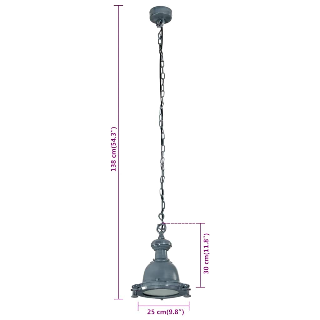 vidaXL Lampa wisząca, 25x25x138 cm, aluminium