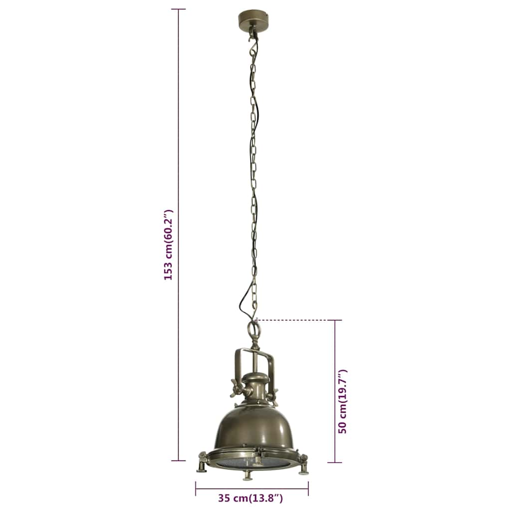 vidaXL Lampa wisząca, 35x35x153 cm, aluminium