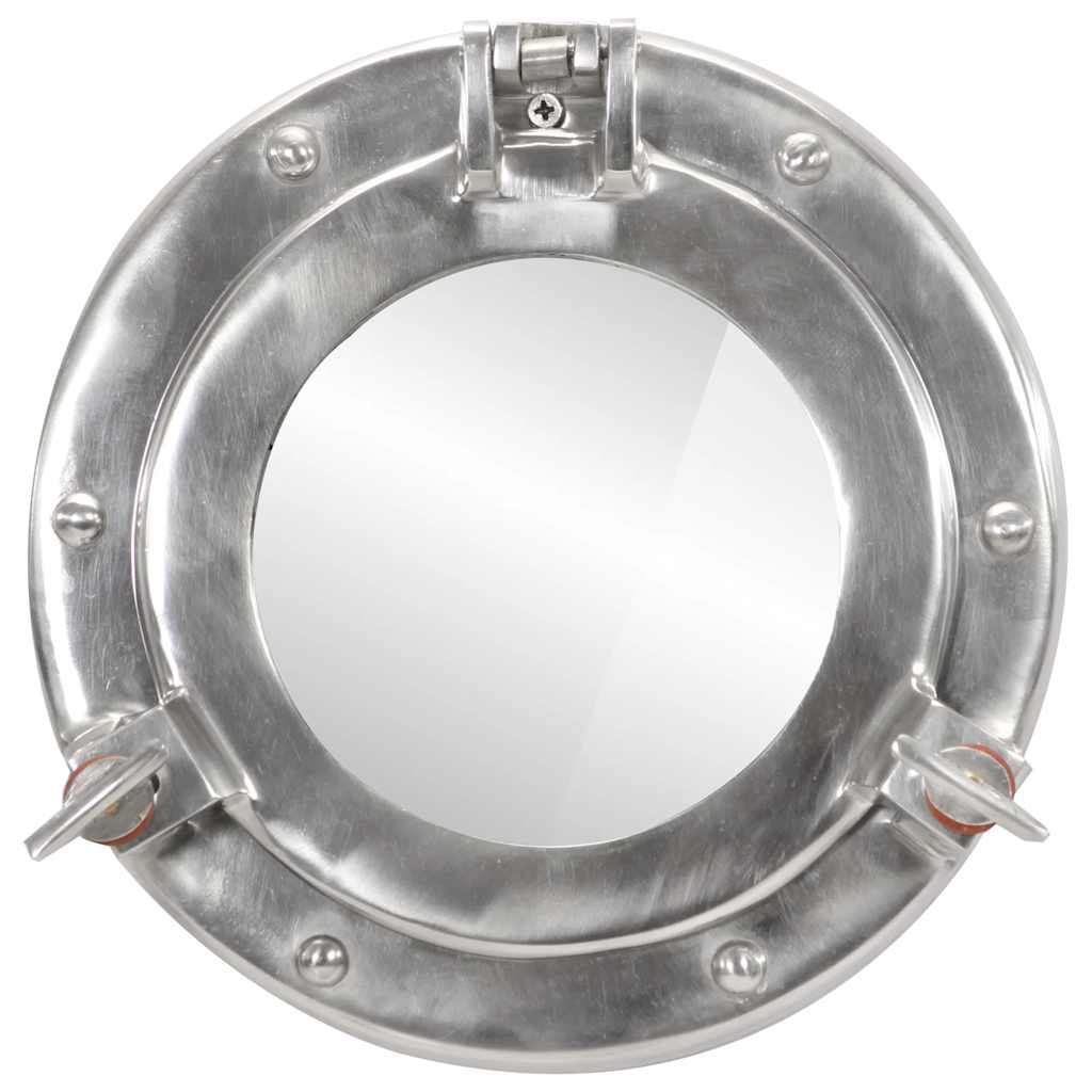 vidaXL Lustro wiszące w kształcie bulaja, Ø23 cm, aluminium i szkło