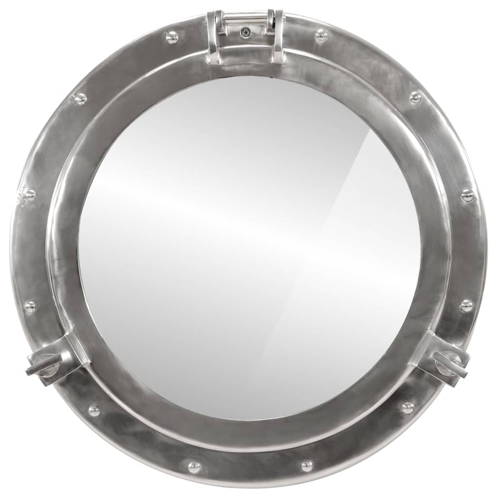vidaXL Lustro wiszące w kształcie bulaja, Ø50 cm, aluminium i szkło