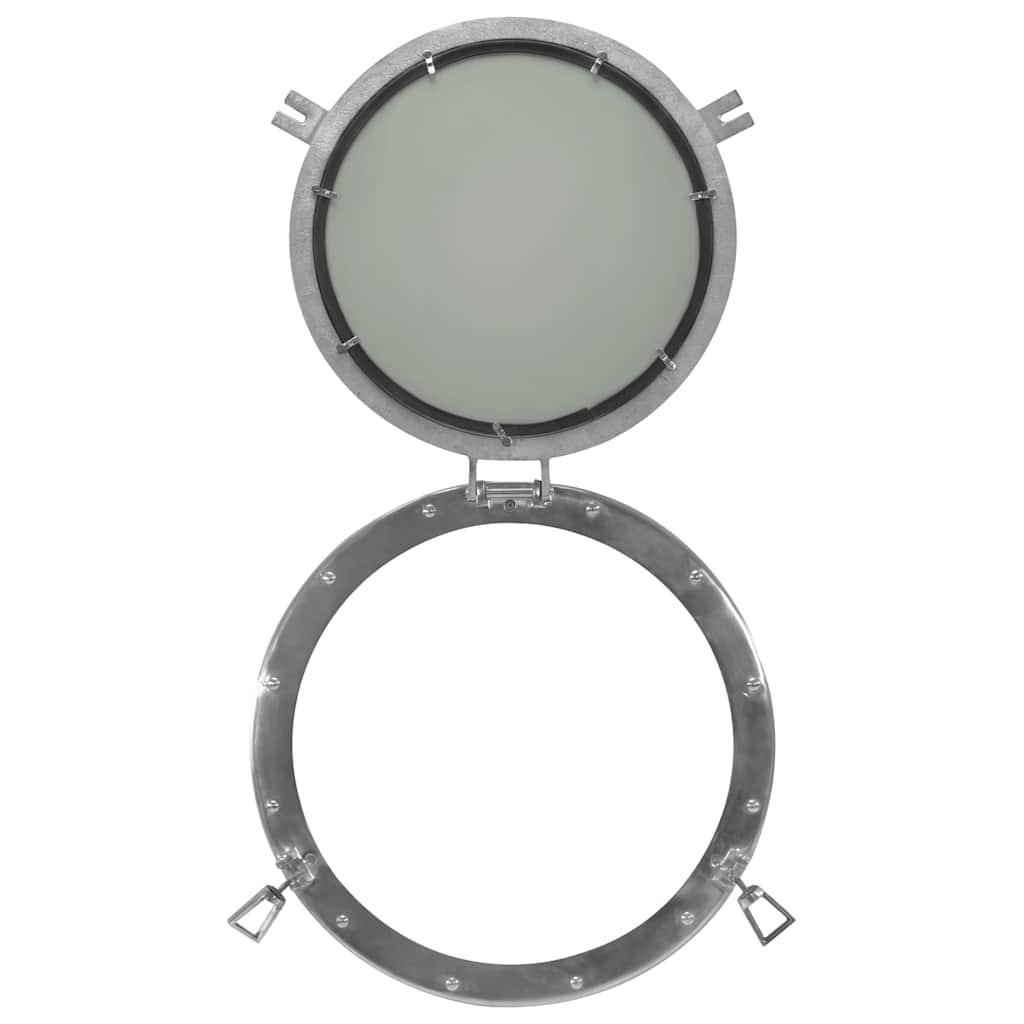 vidaXL Lustro wiszące w kształcie bulaja, Ø50 cm, aluminium i szkło