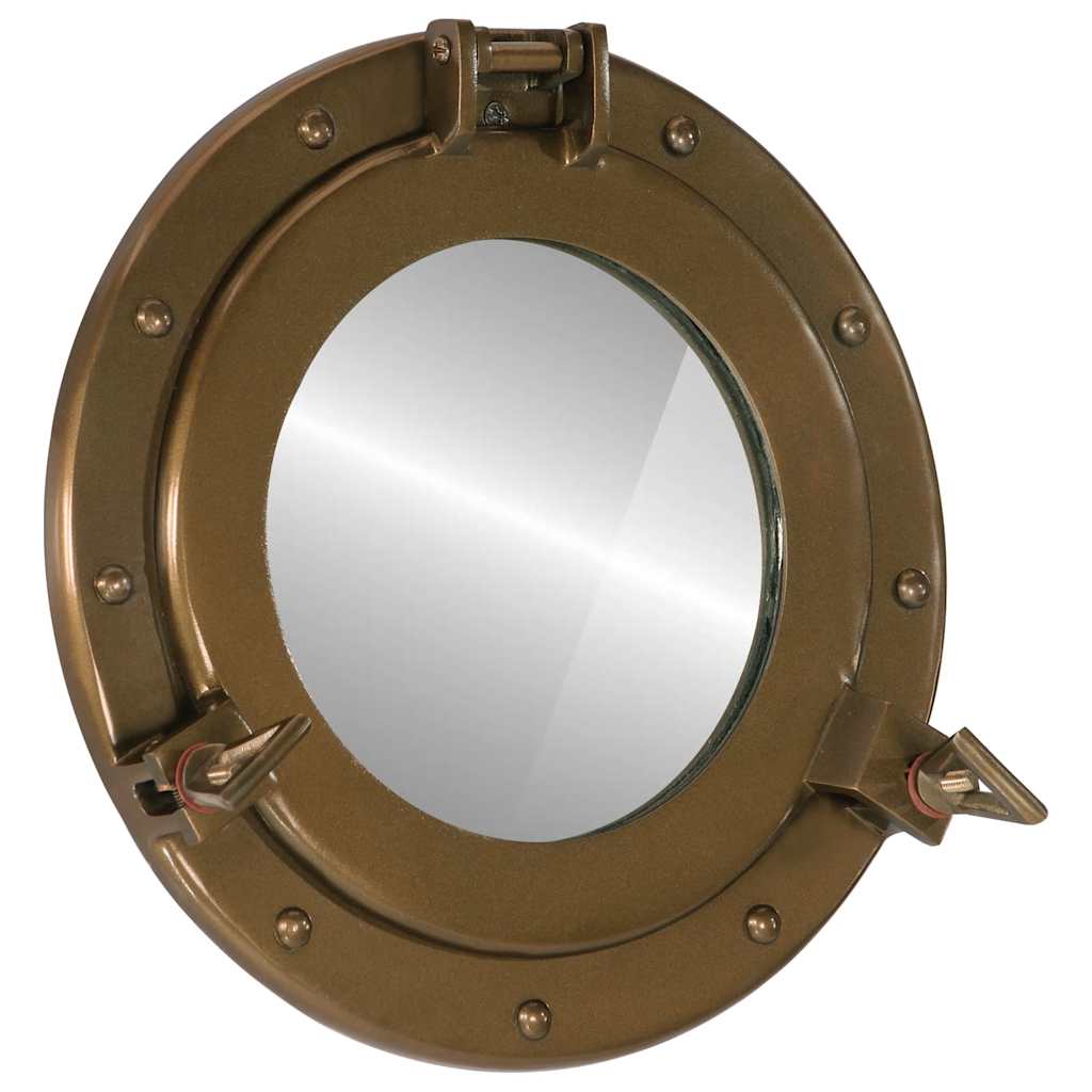 vidaXL Lustro wiszące w kształcie bulaja, Ø30 cm, aluminium i szkło