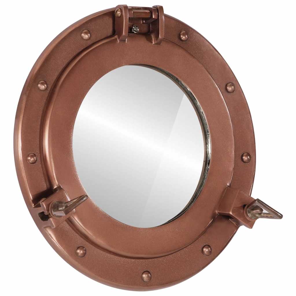 vidaXL Lustro wiszące w kształcie bulaja, Ø30 cm, aluminium i szkło
