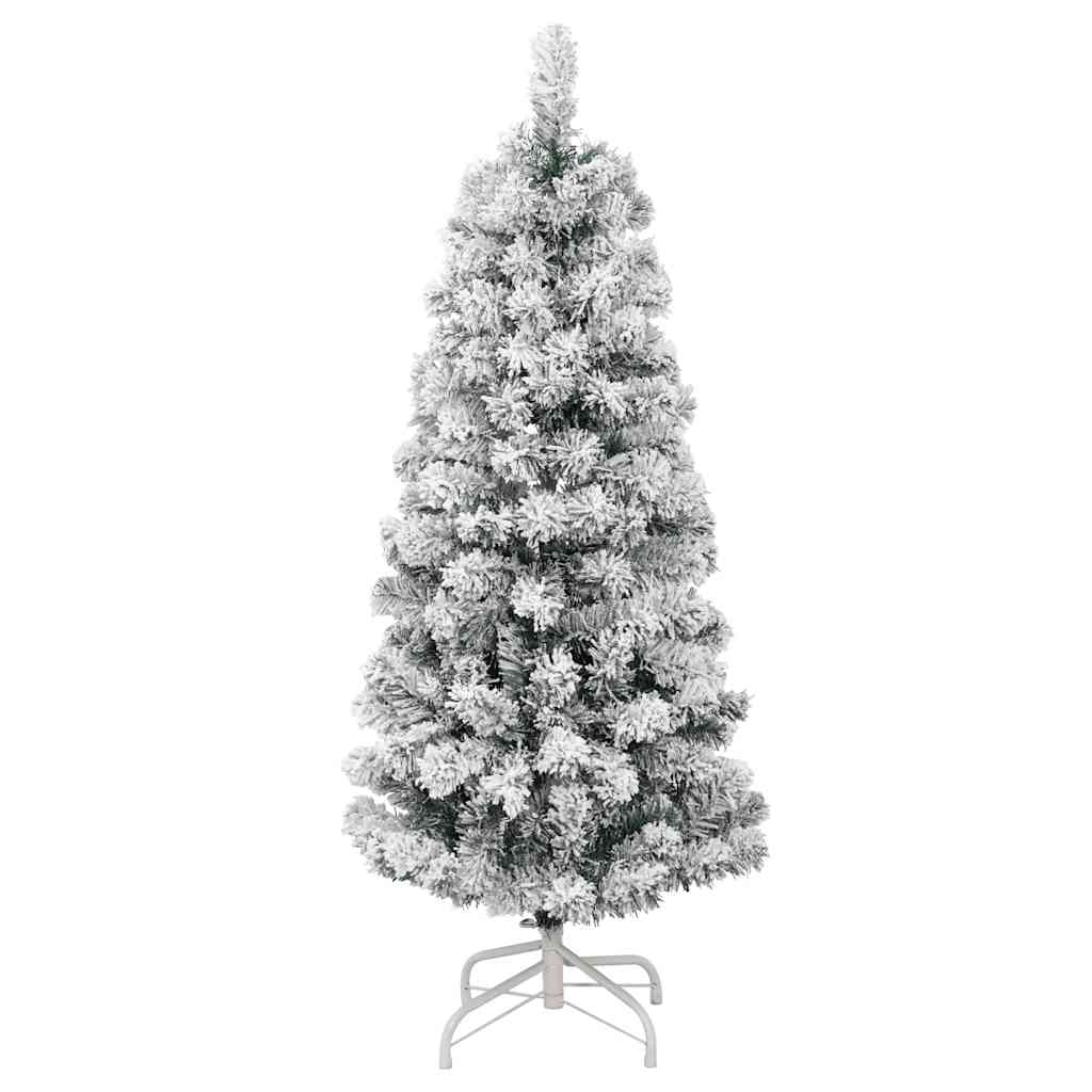 vidaXL Sztuczna choinka zawiasowa, ośnieżona, 150 cm