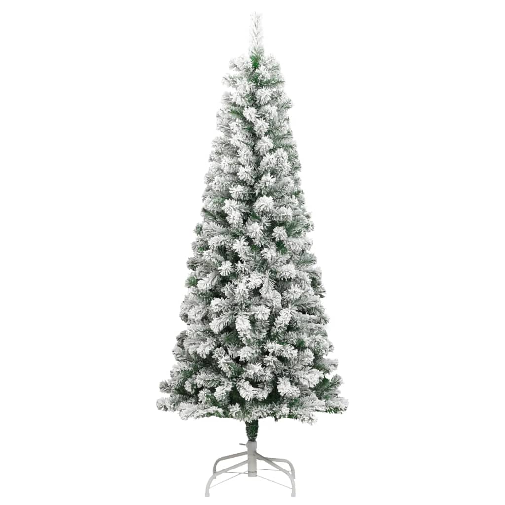 vidaXL Sztuczna choinka zawiasowa, ośnieżona, 210 cm