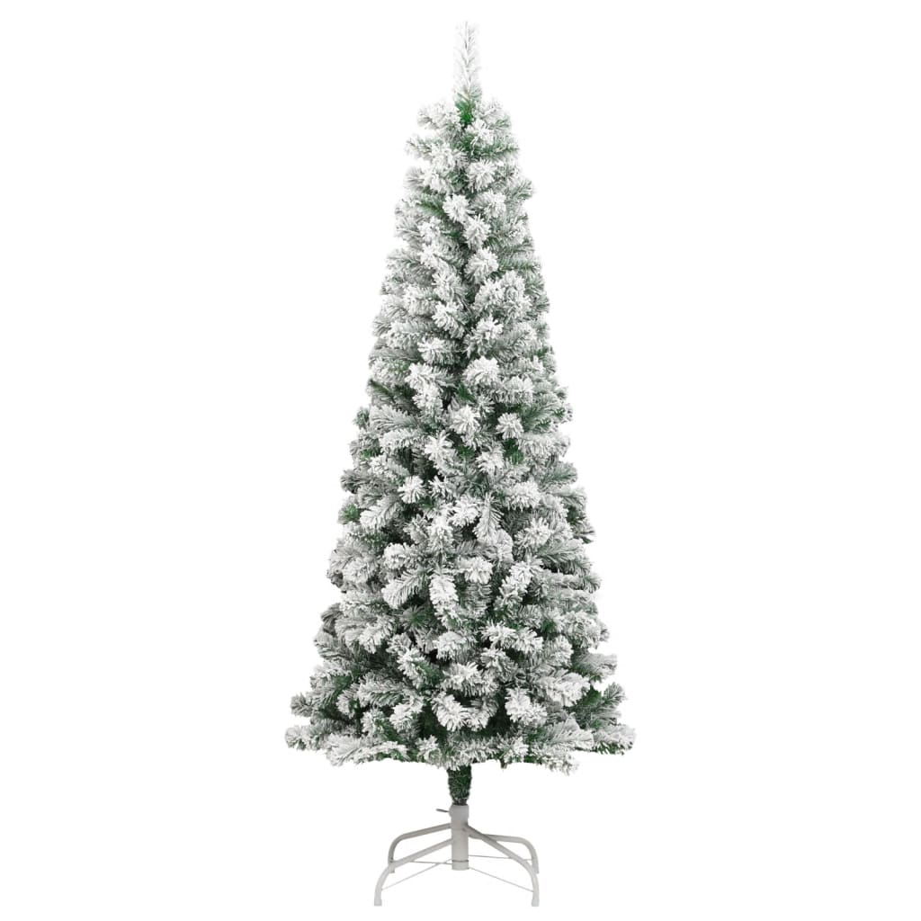 vidaXL Sztuczna choinka zawiasowa, ośnieżona, 240 cm