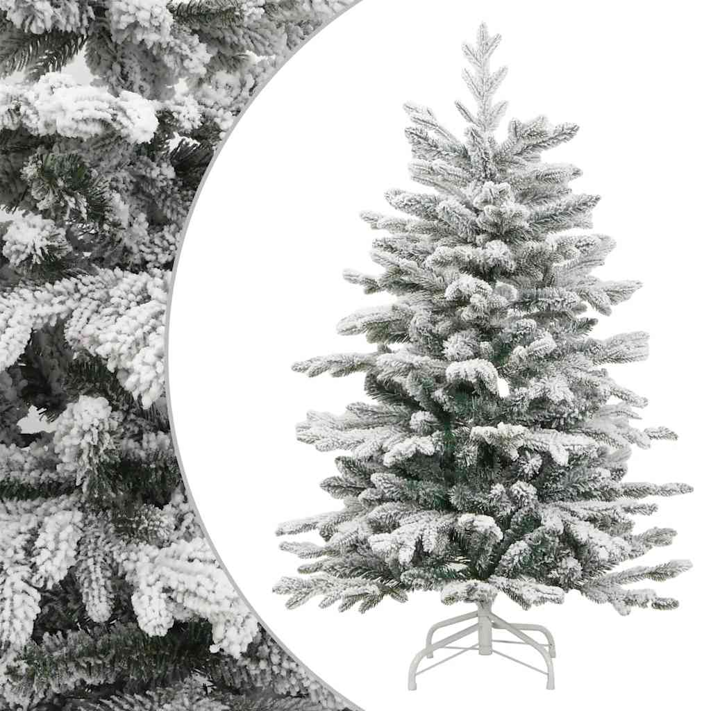vidaXL Sztuczna choinka zawiasowa, ośnieżona, 210 cm