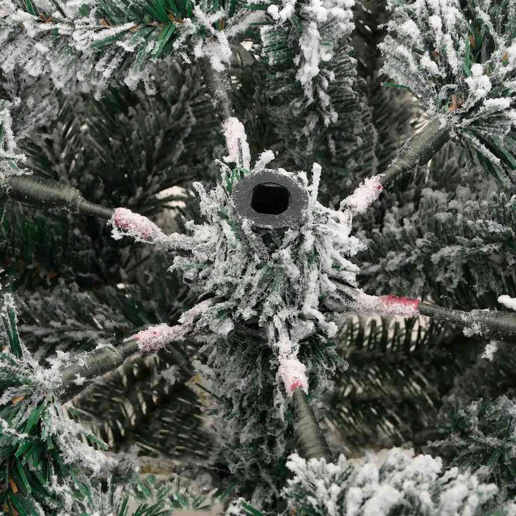 vidaXL Sztuczna choinka zawiasowa, ośnieżona, 210 cm