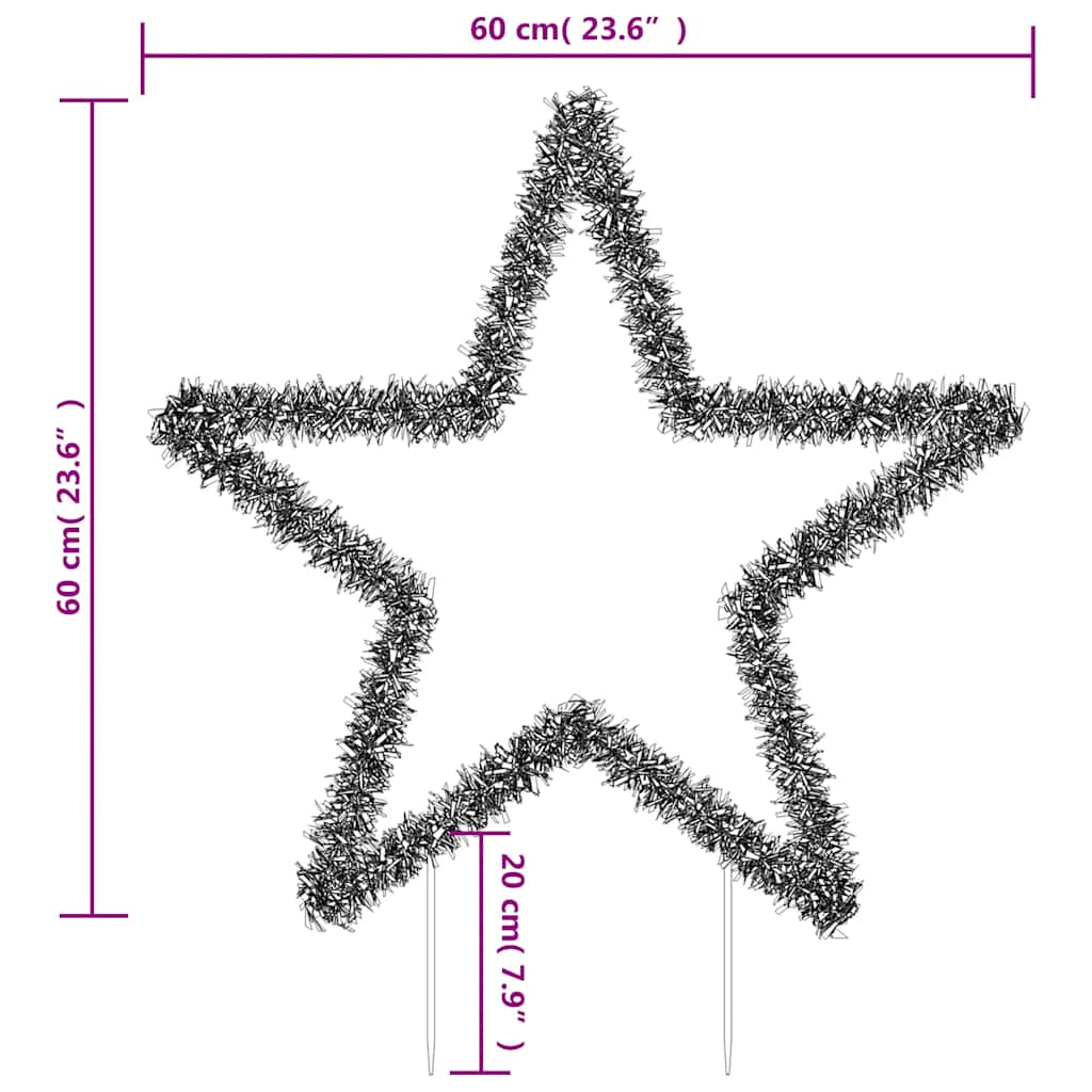 vidaXL Świąteczna gwiazda na szpikulcach, 80 LED, 60 cm