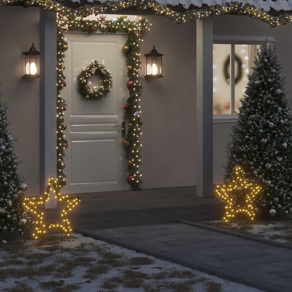 vidaXL Świąteczna gwiazda na szpikulcach, 80 LED, 60 cm